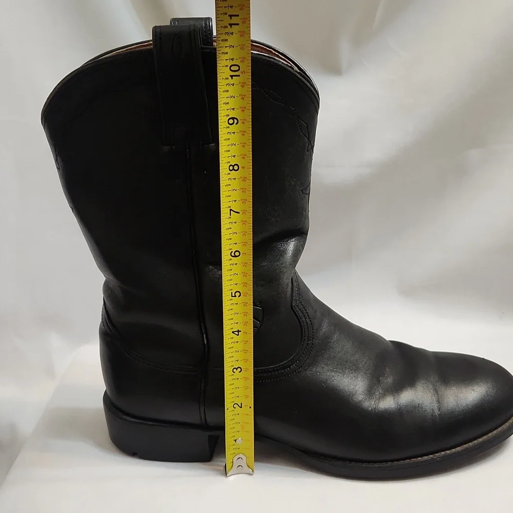 Ariat Heritage Roper Black Full Grain Leather Western Boots (M Size 8D)